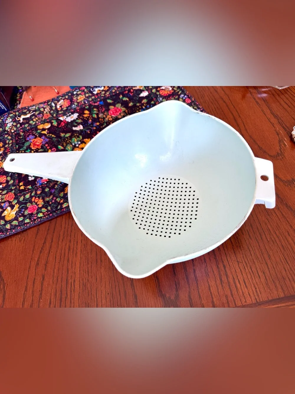 Vintage Tupperware 1523-3 Aqua Blue Green Strainer/Colander Kitchen Turquoise